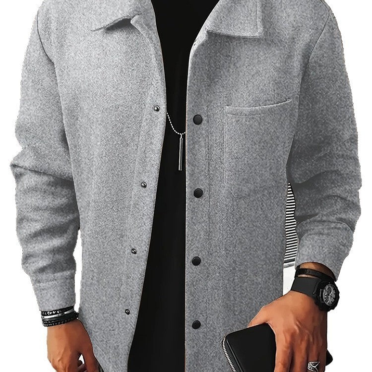 Stylish Men's Grey Button-Up Jacket for Modern Fashionistas