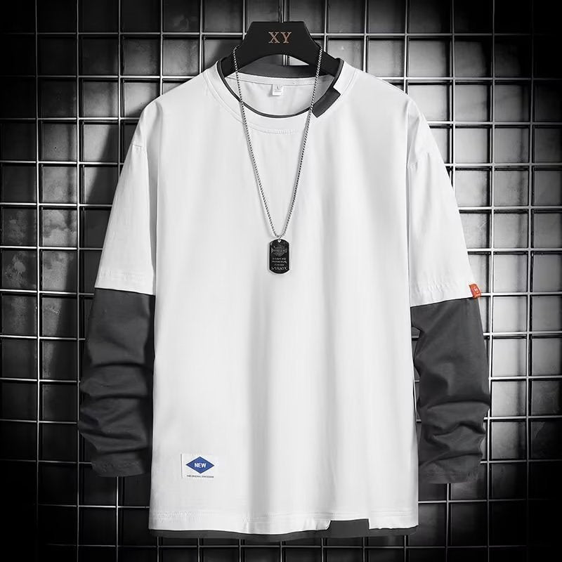 Functional Wind Fake Two Piece Men's Sweater