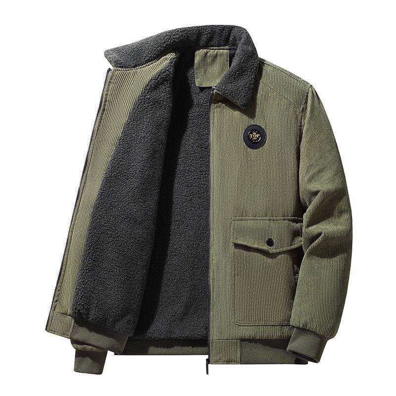 Stylish Corduroy Jacket with Faux Fur Lining for Winter Warmth
