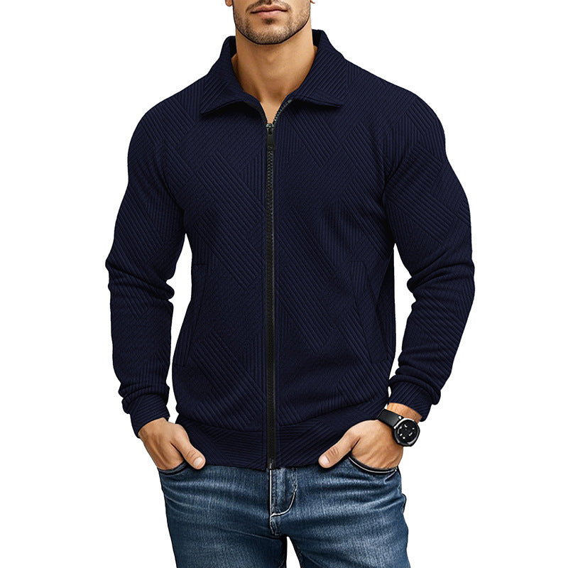 Men's Quilted Zip-Up Jacket - Stylish and Versatile for Everyday Wear