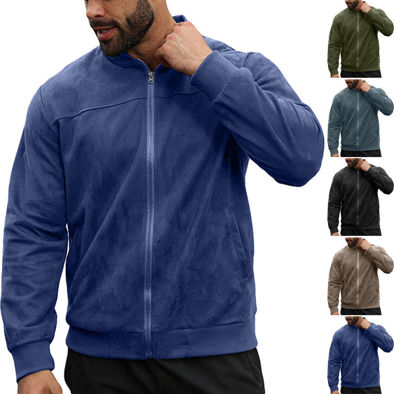 Men's Stylish Full-Zip Fleece Jacket - Perfect for Casual and Outdoor Activities