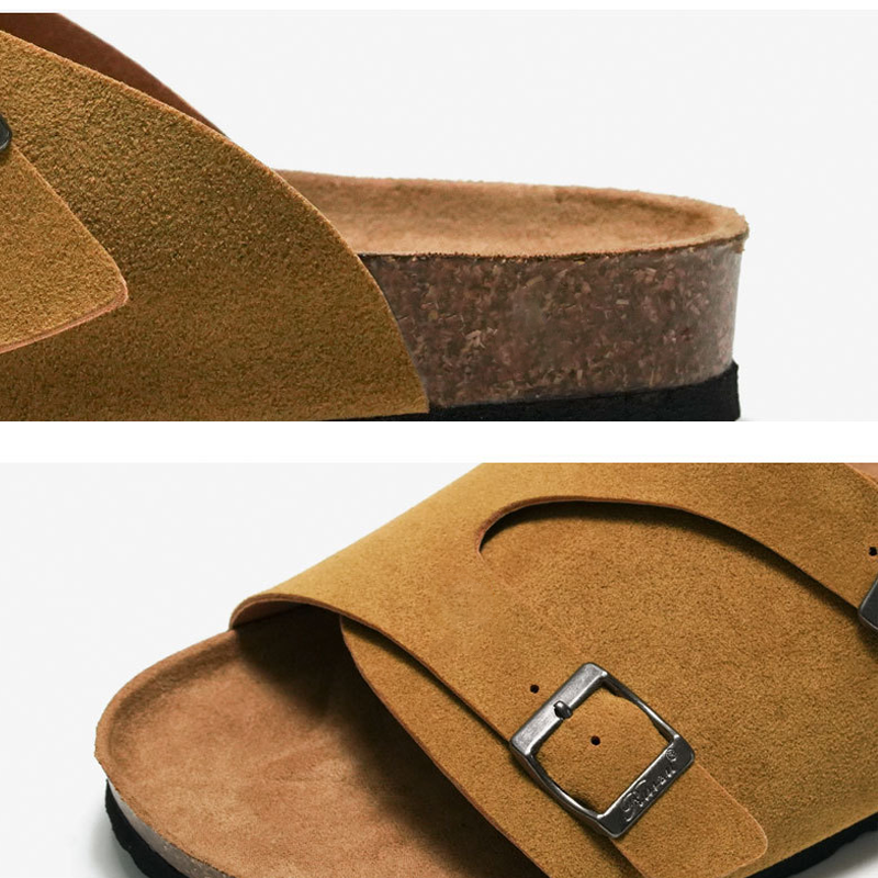 Cork Slippers Beach Shoes Birkenstock Replica Leather Suede