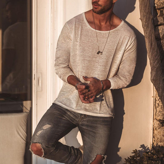 Men's Casual Cotton Long Sleeve T-Shirt