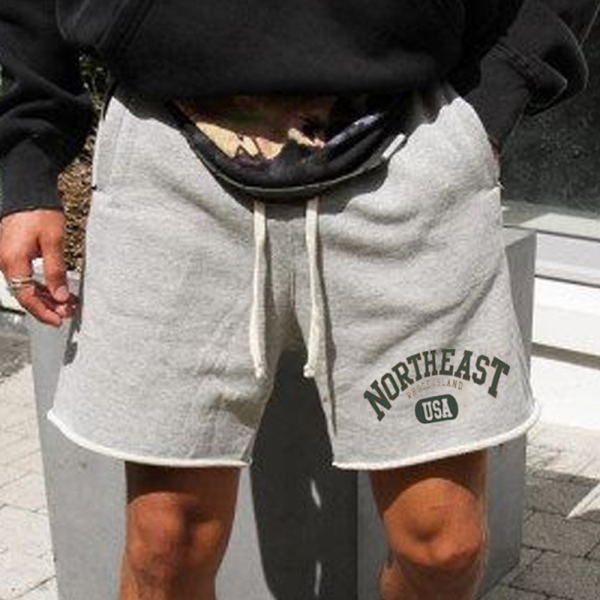 Men's Retro Print Casual Sports Shorts