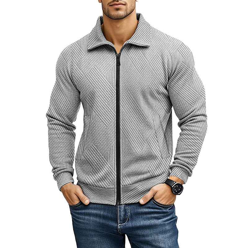 Men's Quilted Zip-Up Jacket - Stylish and Versatile for Everyday Wear