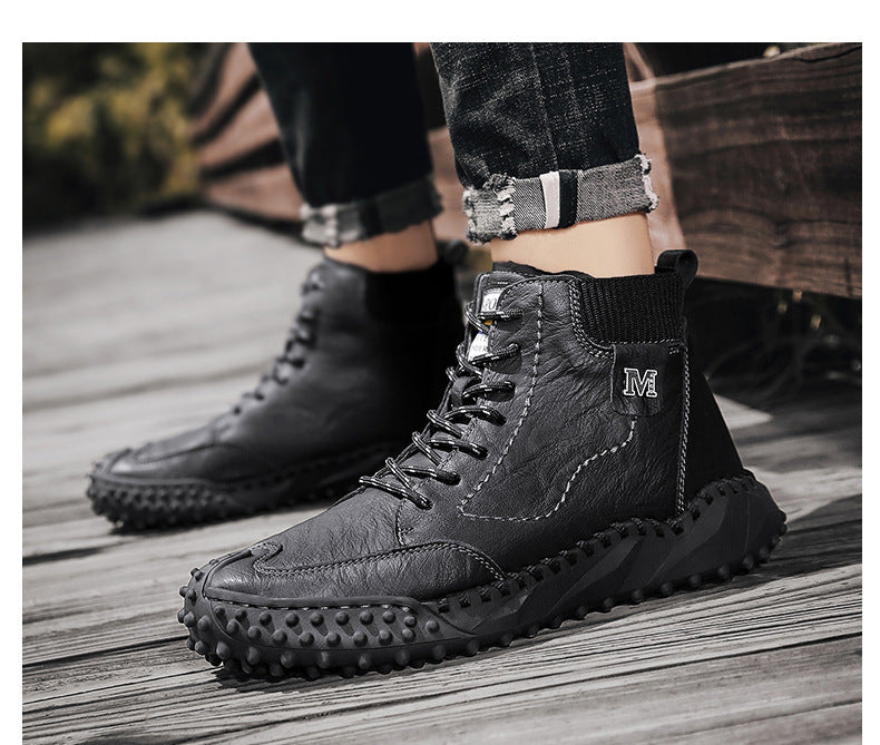 Men's Two-wear Soft Handmade High-top Martin Boots