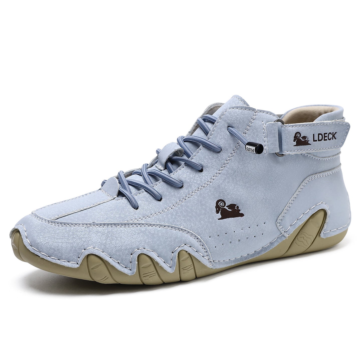 Men's Plus Size Microfiber Leather Ram Lace Up Soft Octopus Sole Sneakers Casual Shoes