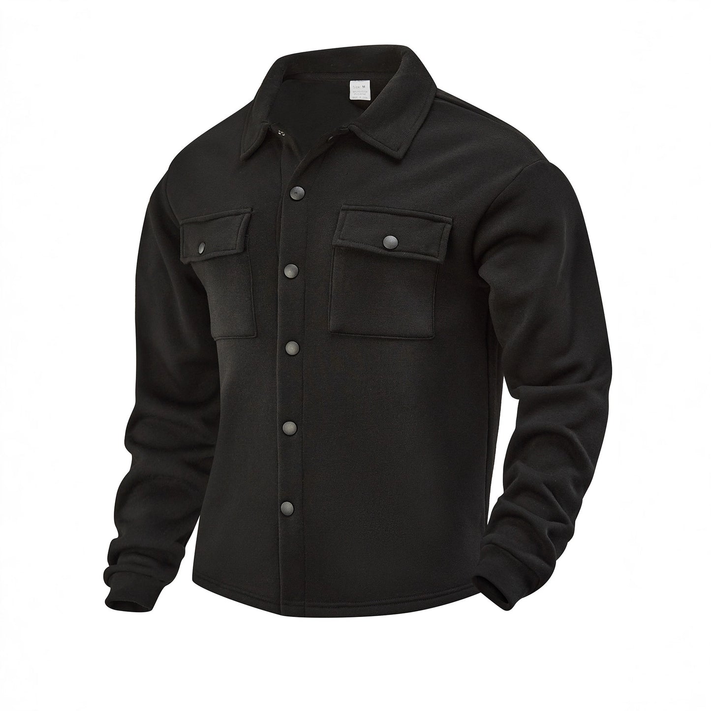 Stylish Black Button-Up Shirt Jacket for Men - Perfect for Casual and Outdoor Adventures