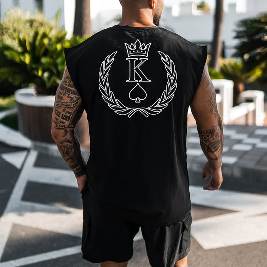 Men's Casual Fashion King Print Vest
