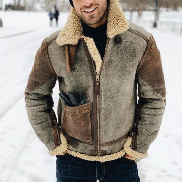 Winter Warmth Aviator Jacket with Faux Fur Trim