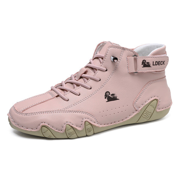 Men's Plus Size Microfiber Leather Ram Lace Up Soft Octopus Sole Sneakers Casual Shoes
