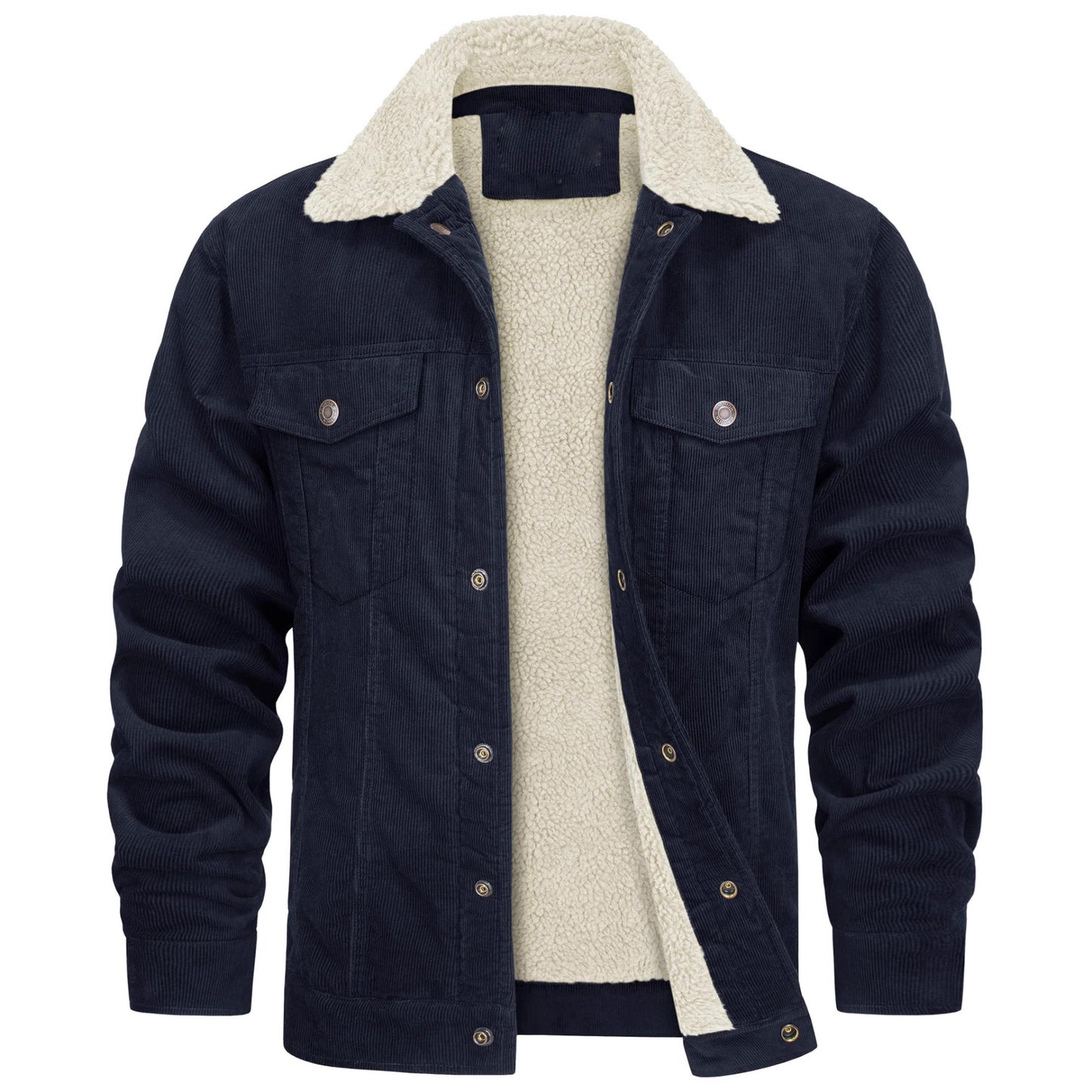 Warm Corduroy Jacket with Faux Fur Lining for Men - Perfect for Cold Weather