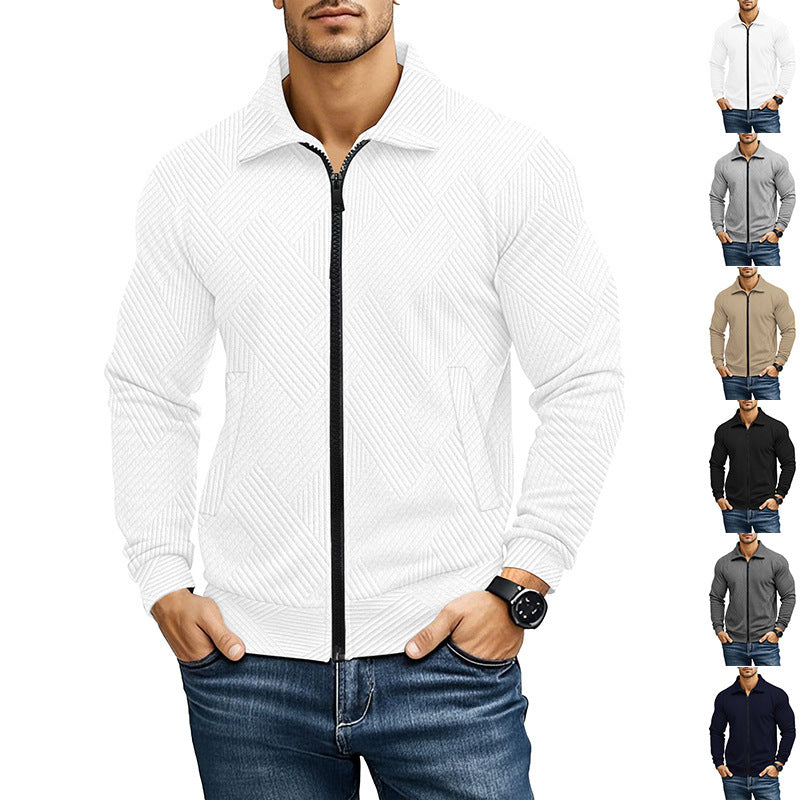 Men's Quilted Zip-Up Jacket - Stylish and Versatile for Everyday Wear