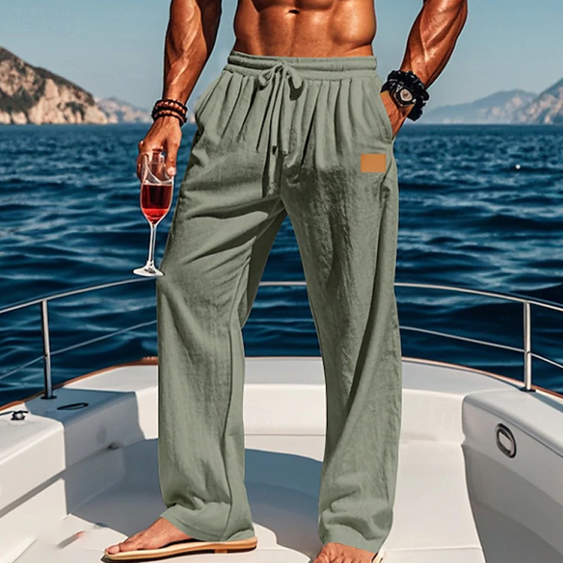 Stylish White Drawstring Waist Pants