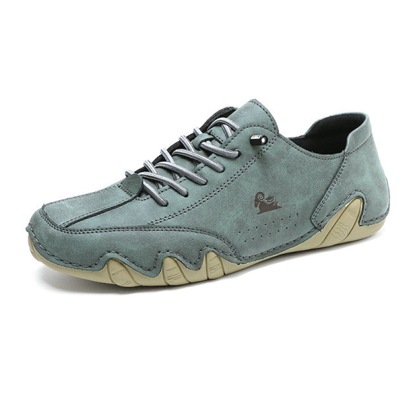 Men's Plus Size Microfiber Leather Ram Lace Up Soft Octopus Sole Sneakers Casual Shoes