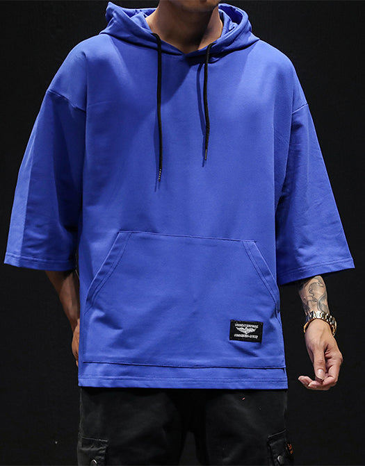 Street Trendy Short-sleeved Solid Color Sweatshirt