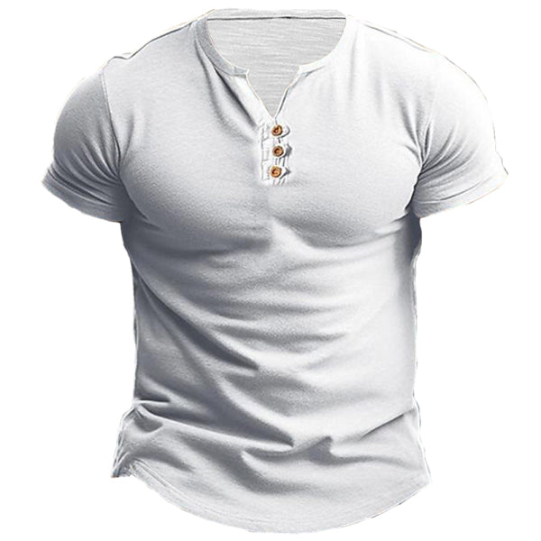 Men's Casual Short Sleeve Henley Shirt