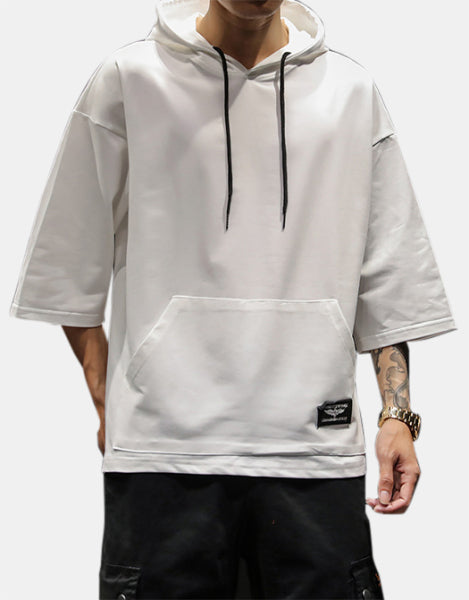 Street Trendy Short-sleeved Solid Color Sweatshirt
