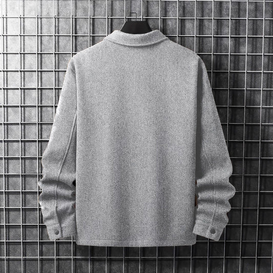 Stylish Men's Grey Button-Up Jacket for Modern Fashionistas