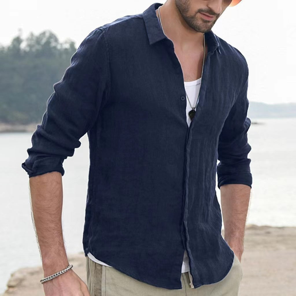 Men's Vintage Cotton Linen Shirt