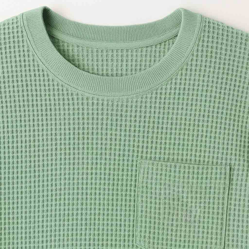 Lightweight Waffle Knit Pocket Tee for Men
