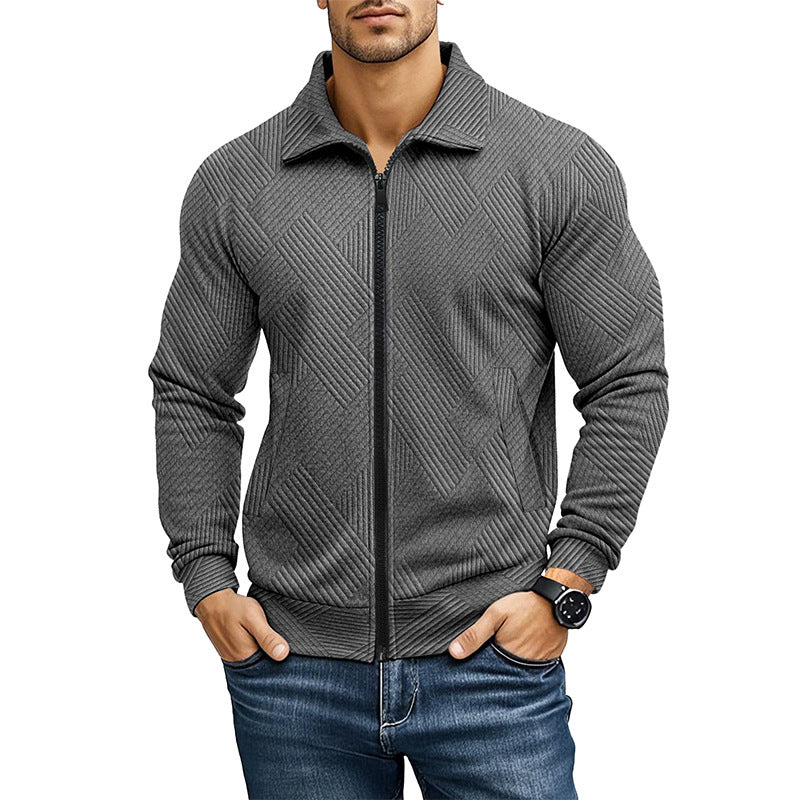 Men's Quilted Zip-Up Jacket - Stylish and Versatile for Everyday Wear