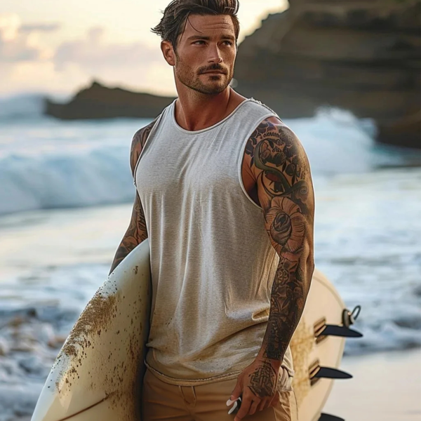 Men's Sleeveless Tank Top Perfect with Tattoo