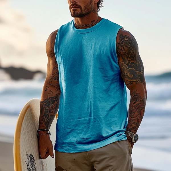 Men's Sleeveless Tank Top Perfect with Tattoo