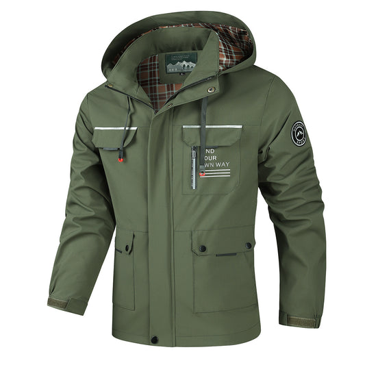 Men's Outdoor Adventure Jacket - Waterproof and Windproof Design for All-Season Exploration
