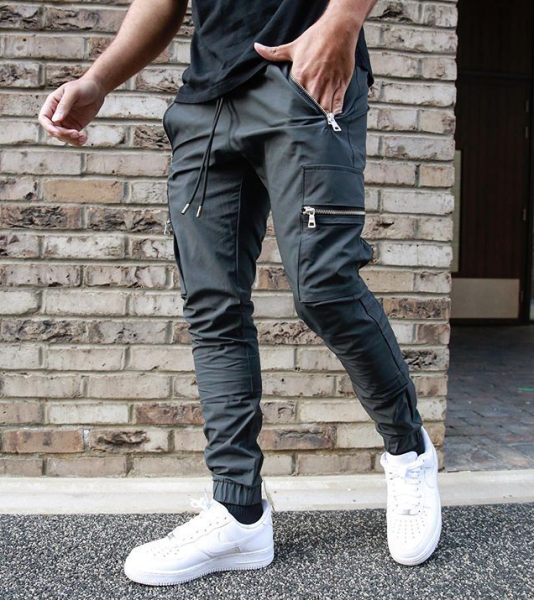 Sports And Leisure Zipper Multi-pocket Trousers Men's Fitness Running Training Pants