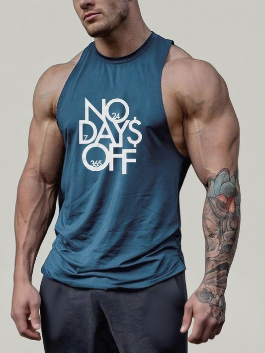 Mens Artistic Letters Printed Fitness Sleeveless Shirt