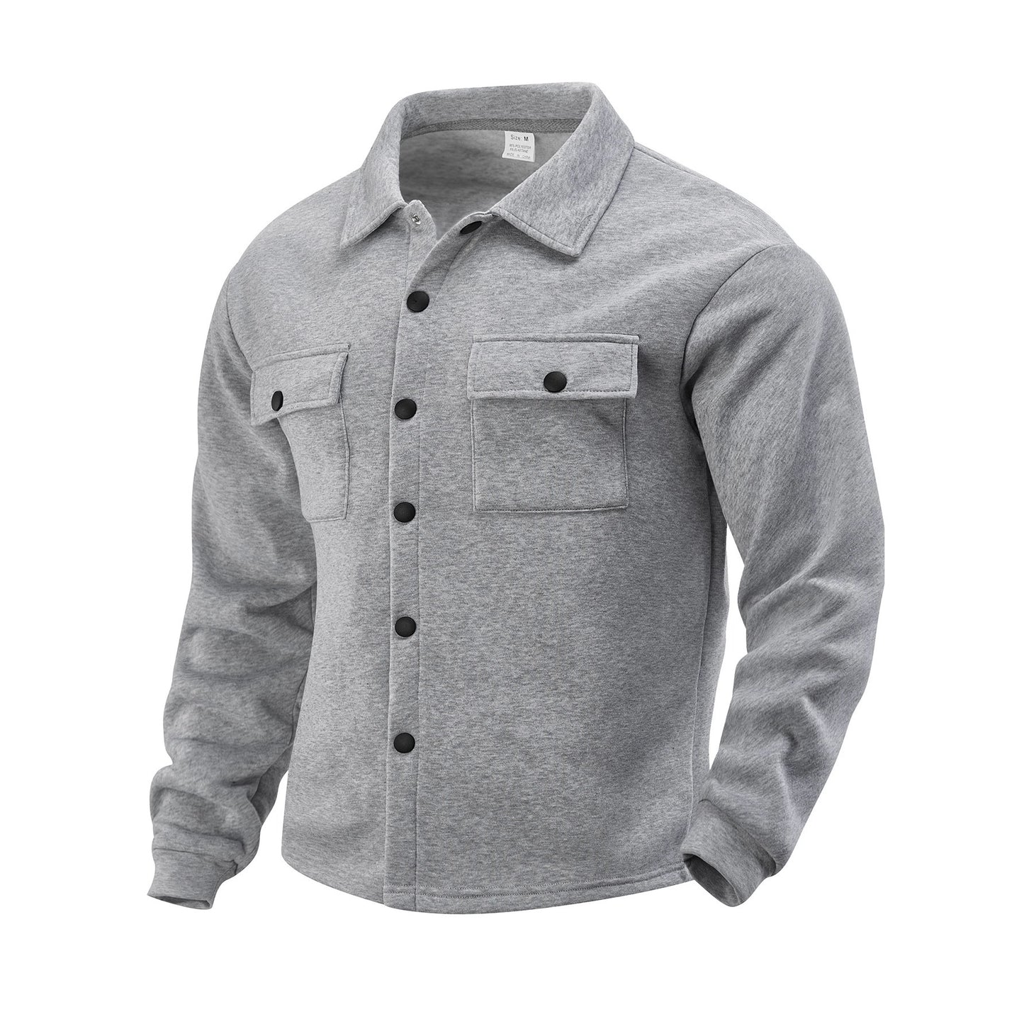Stylish Black Button-Up Shirt Jacket for Men - Perfect for Casual and Outdoor Adventures