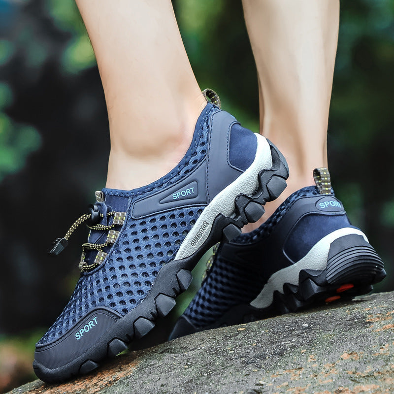 Men's Breathable Mesh Splicing Non-Slip Outdoor Sports Casual Shoes
