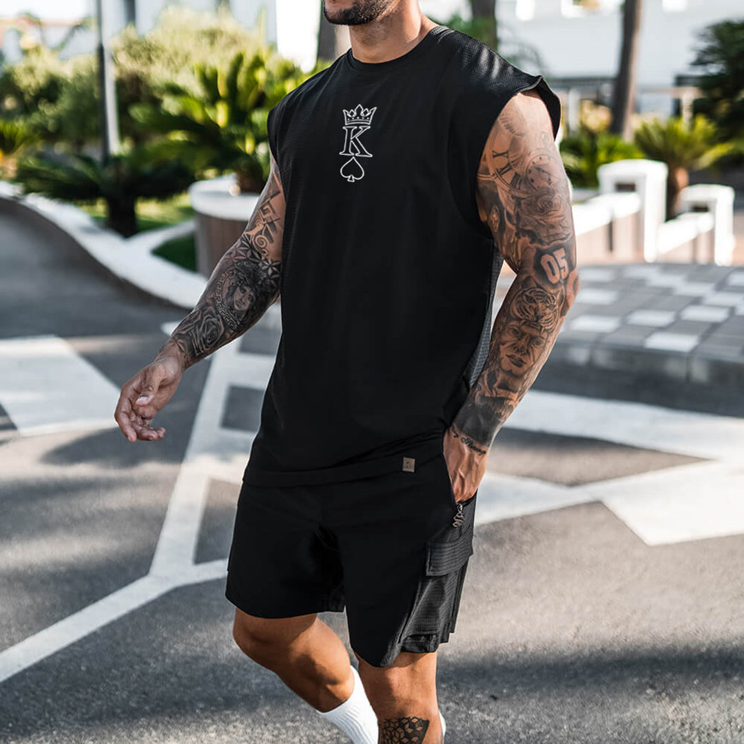 Men's Casual Fashion King Print Vest