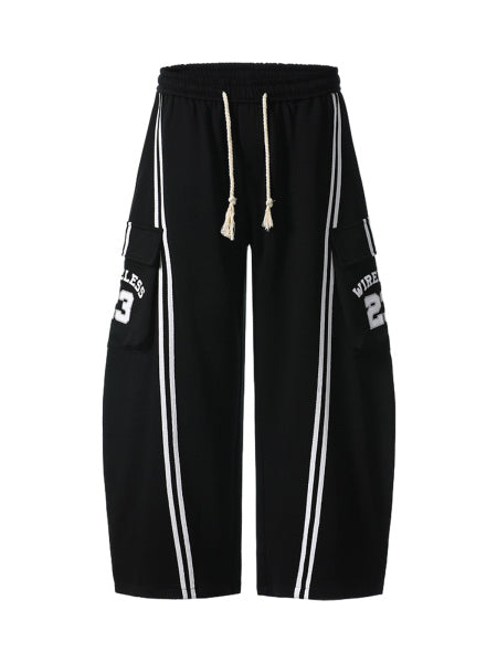 Stylish Cargo Shorts with Side Stripes and Drawstring Waist