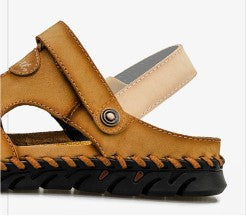 Men's Genuine Leather Two Wear Wear-resistant Sandals And Slippers