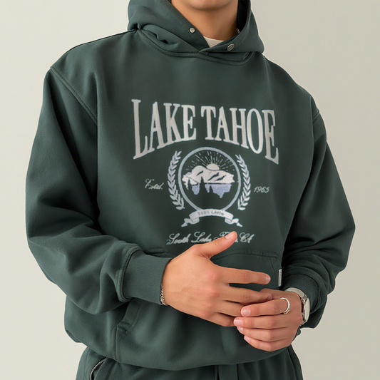 Lake Tahoe Print Vintage Versatile Sweatshirt