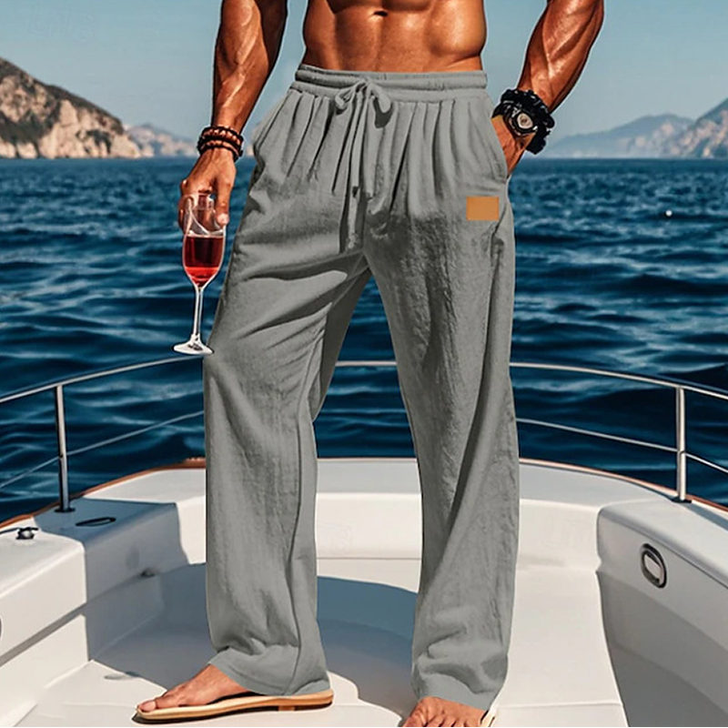 Stylish White Drawstring Waist Pants