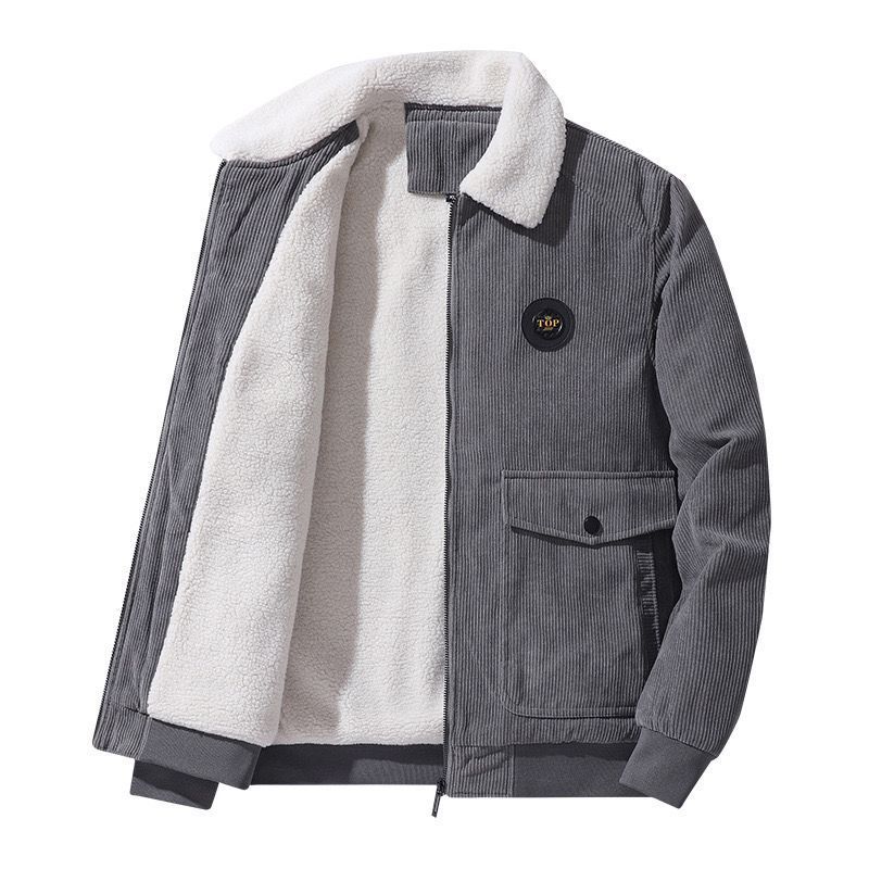 Stylish Corduroy Jacket with Faux Fur Lining for Winter Warmth