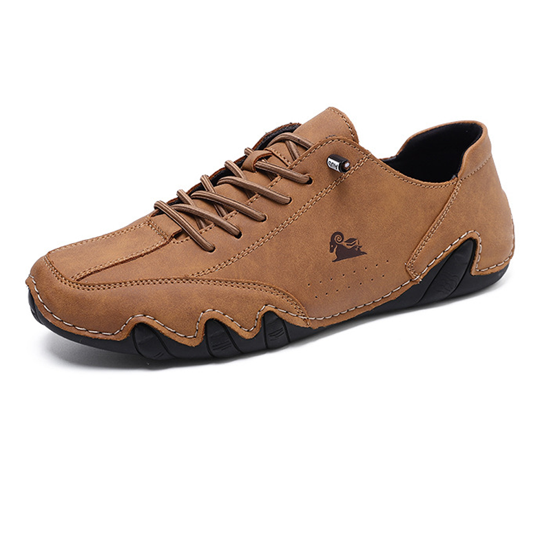 Men's Plus Size Microfiber Leather Ram Lace Up Soft Octopus Sole Sneakers Casual Shoes