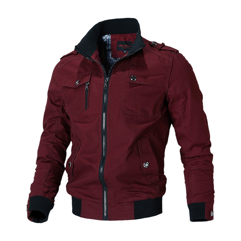 Men's Stylish Beige Bomber Jacket - Perfect for Casual and Outdoor Adventures