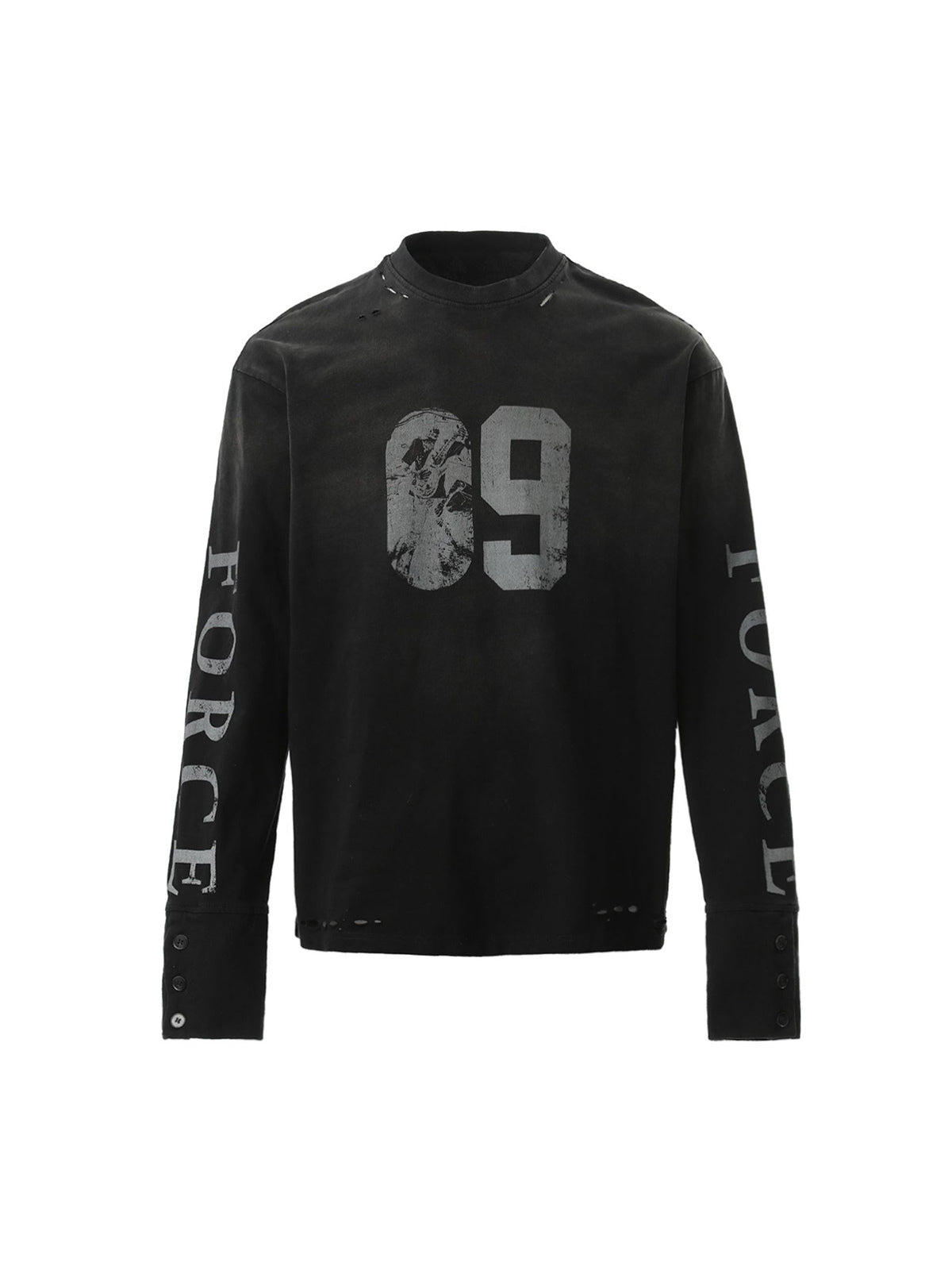Distressed Number 09 Long Sleeve Top