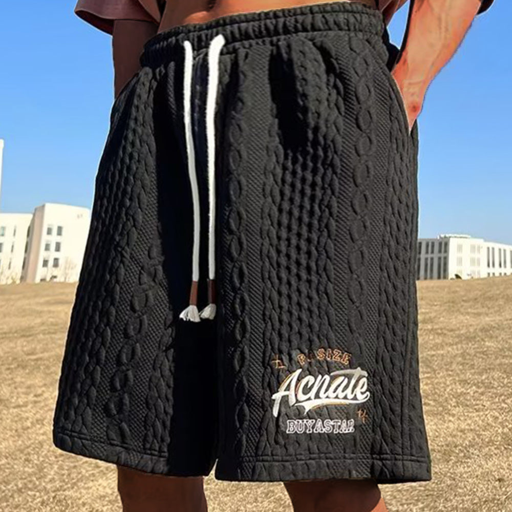 Men's Retro Textured Loose Beach Shorts