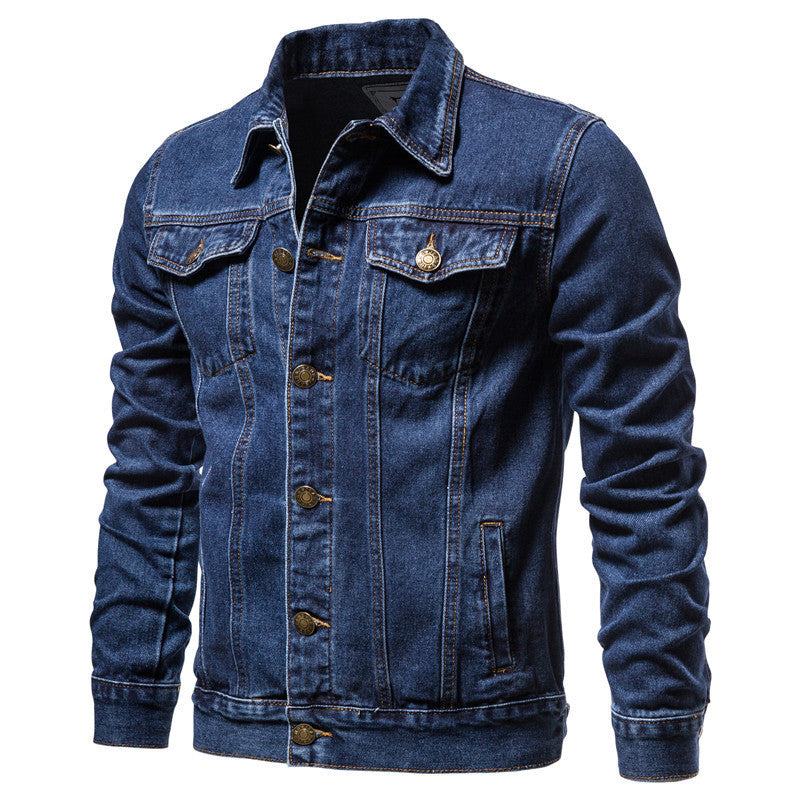 Classic Denim Jacket for Men - Stylish and Durable Design with Button Closure