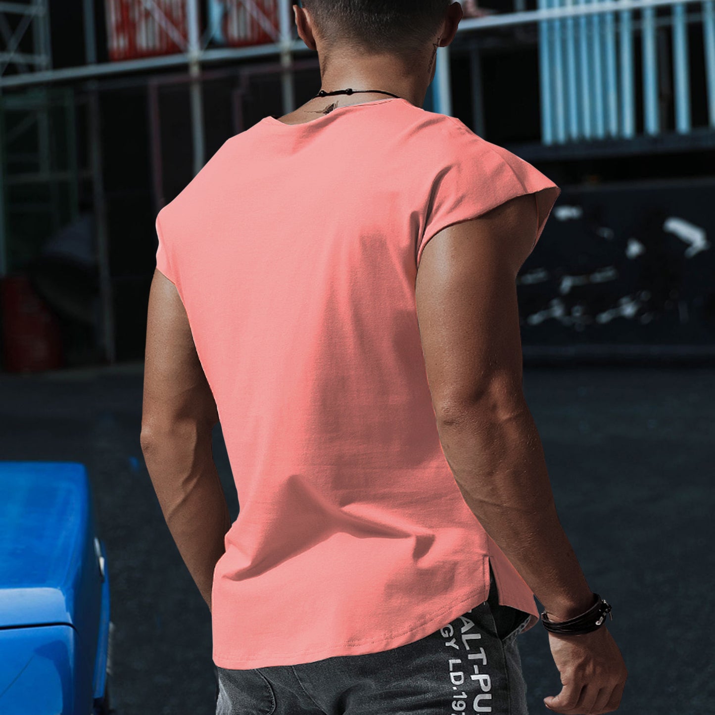 Men's Casual Solid Color Tank Top Breathable Sleeveless T-Shirt