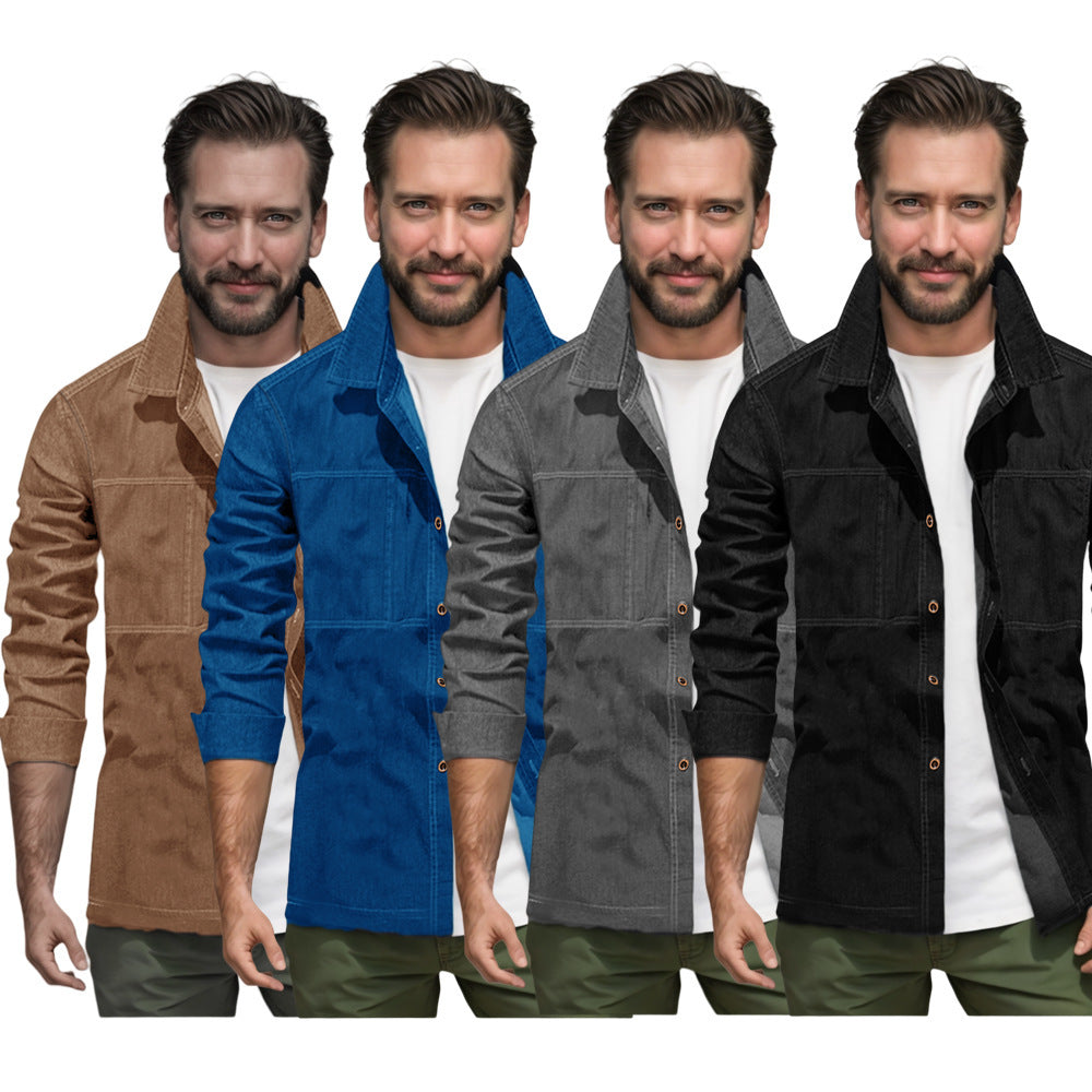 Stylish Men's Denim Jacket - Four Colors for Versatile Looks