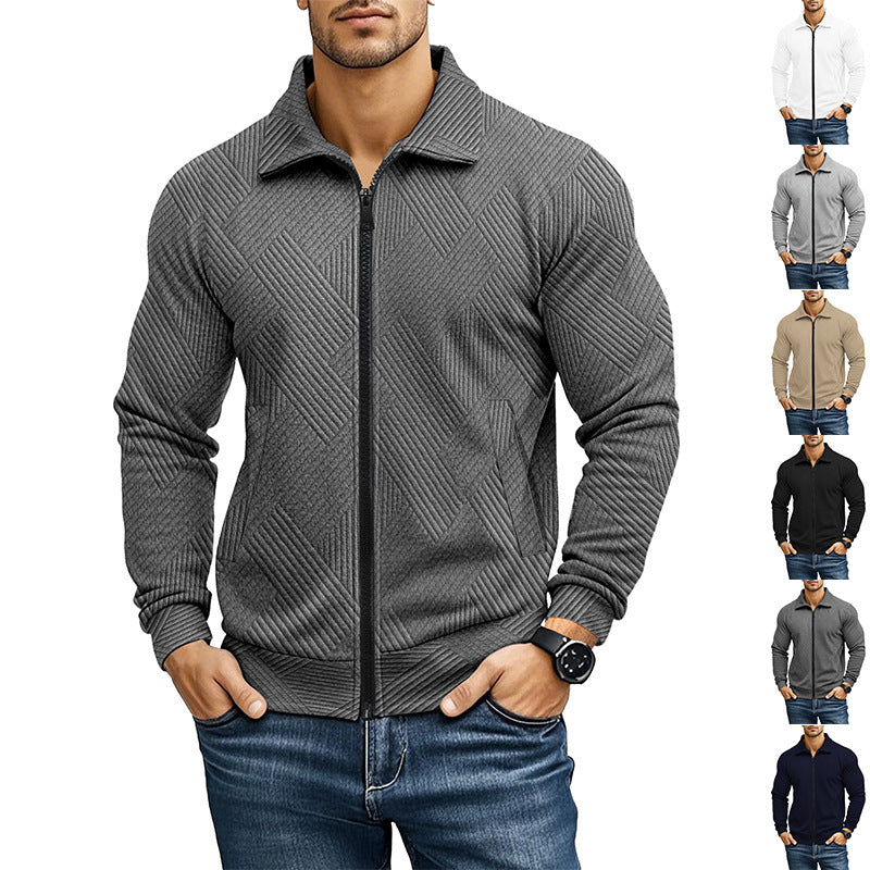 Men's Quilted Zip-Up Jacket - Stylish and Versatile for Everyday Wear
