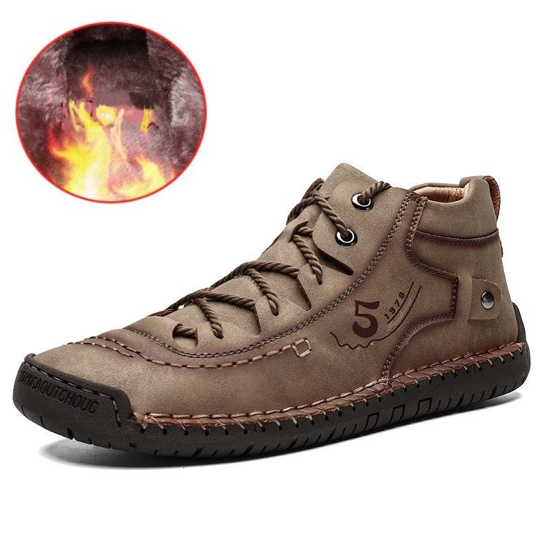 Men's Plus Fleece Warm And Soft Outdoor Casual Boots