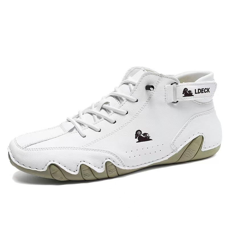 Men's Plus Size Microfiber Leather Ram Lace Up Soft Octopus Sole Sneakers Casual Shoes