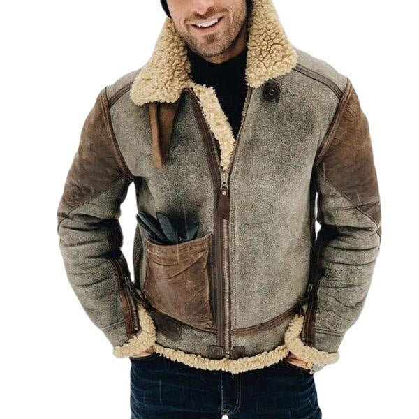 Winter Warmth Aviator Jacket with Faux Fur Trim